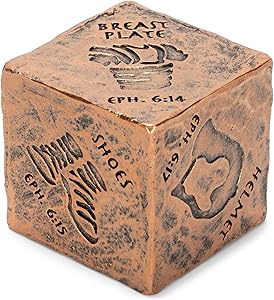 Dicksons Full Armor of God Ephesians 6:13 Resin Stone Copper Tone Finish Tabletop Prayer Block Decoration