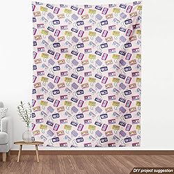 Lunarable 90s Fabric by The Yard, Pattern of