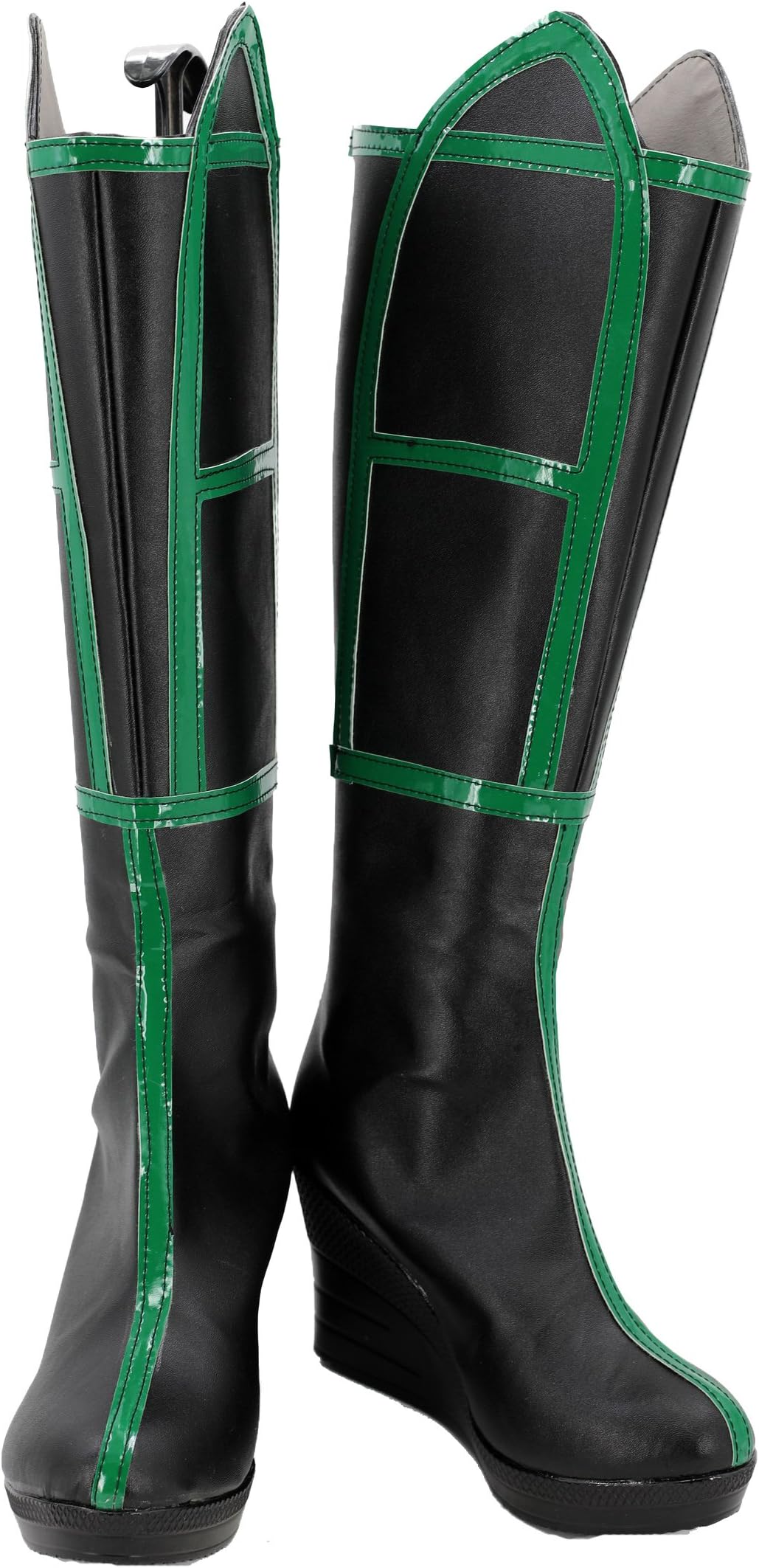 Veribuy Halloween Women Hero Cosplay Shoes Guardian Black Costume Boots High Heel