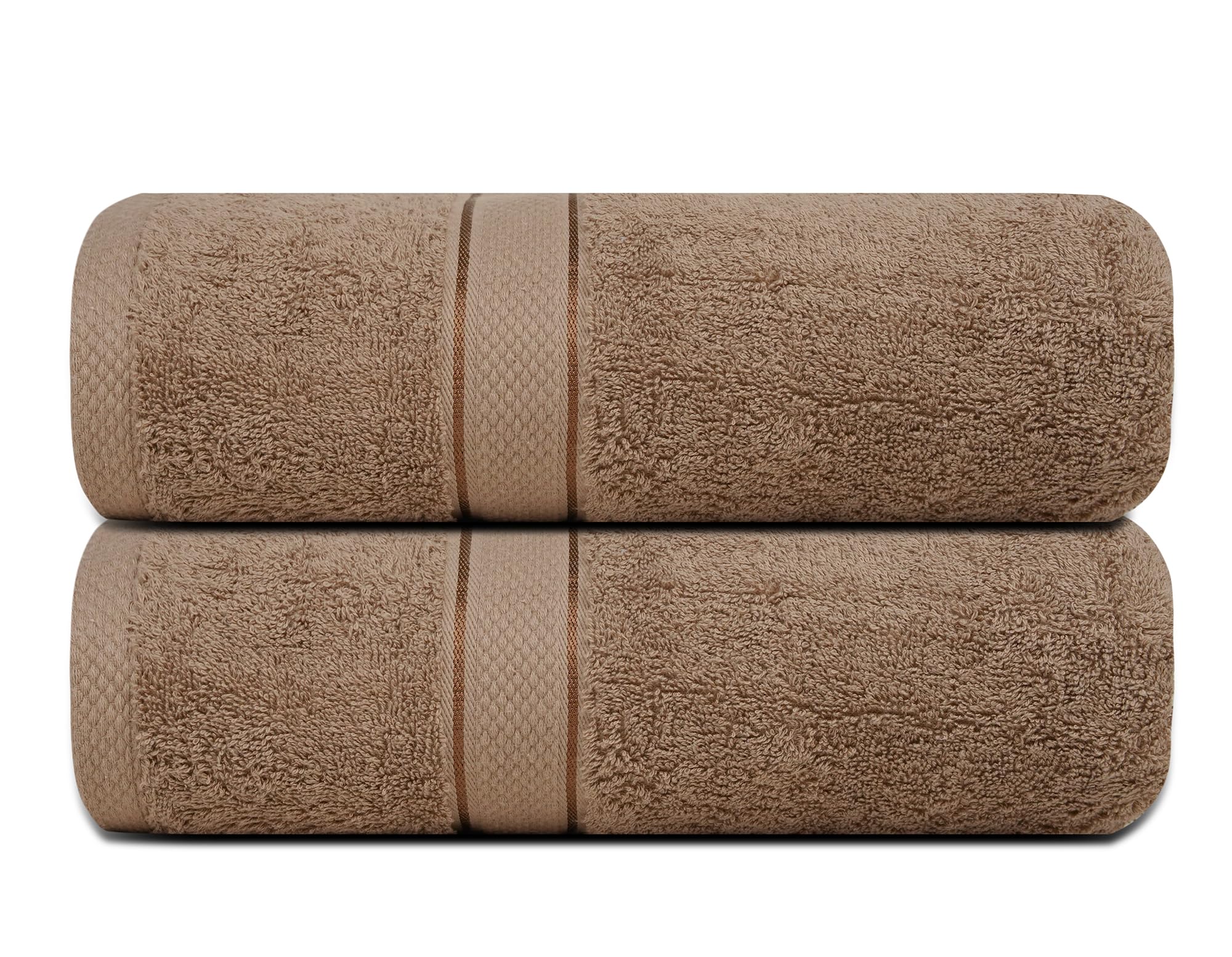 Alifant Royal Egyptian Taupe Bath Towels, 500 GSM 100% Cotton Yarn Ring Spun, Luxury Plush And Premium Towels, Hotel Quality, Highly Absorbent, Quick Dry And Skin Friendly, Set of 2, 70x140 cm