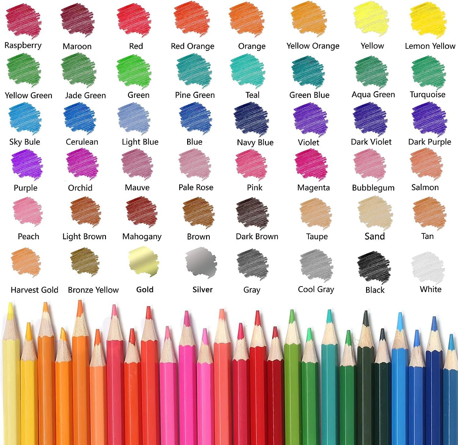 Ugmic 50 Buntstifte - Premium Farbstifte für Erwachsene und Kinder, Hochwertige Farbstifte mit lebendigen Farben und geschmeidiger Textur, Ideal für Erwachsene, Malbücher & mehr 4