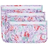 Bumkins TSA Approved Toiletry Bag, Travel Bag, Quart Zip Pouch, Clear Sided, PVC-Free, Vinyl-Free, Set of 3 – Disney Ariel