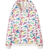WELAKEN Girls and Toddlers' Pullover Hoodie Sweatshirt,Butterfly Print,12Y