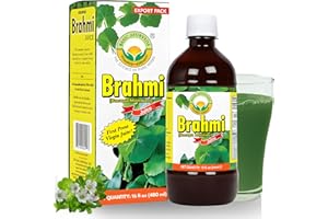 BASIC AYURVEDA Bacopa Monnieri Juice (Brahmi)– 16.23 Fl Oz (480ml) | First Press Virgin Juice | Natural Brain & Memory Support | Herbal Tonic for Focus, Clarity & Wellness | No Sugar, Non-GMO
