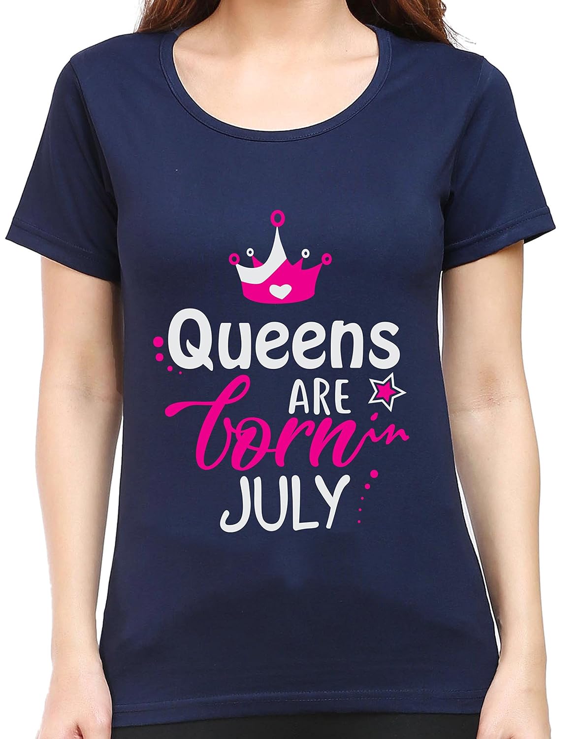 tee talkies queens born july t shirt for women premium cotton birthday printed t shirt