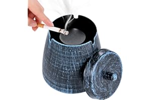 Hargtar Outdoor Ashtrays for Patio with Lid, Ash Trays with Covers, Ashtray Odorless, Ash Tray Sets for Cigarettes, Outside C