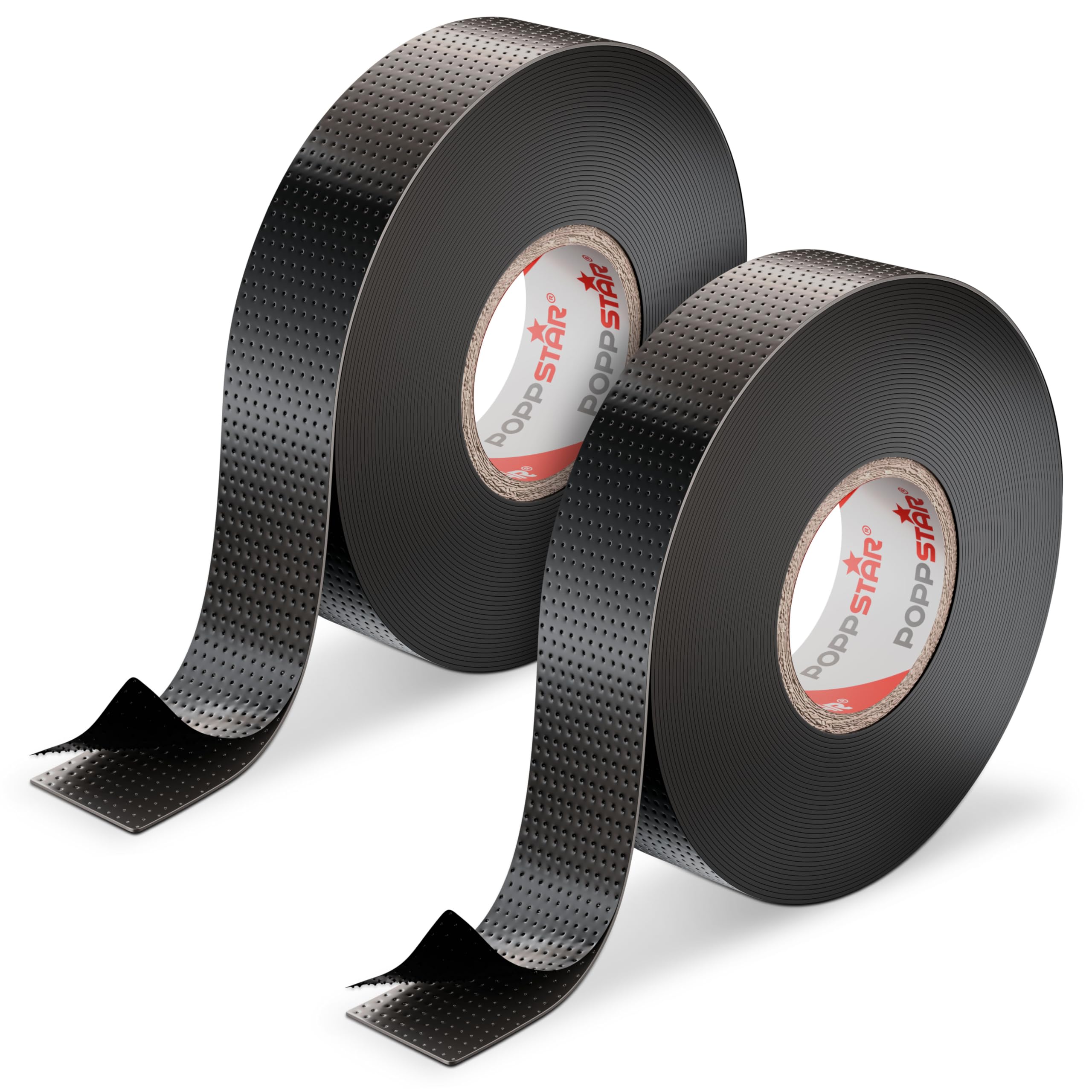 POPPSTAR 2x Self-fusing Universal Insulating Tape, Sealing Tape, LxWxH 10m x 19mm x 0.76mm, Black
