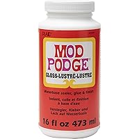 Mod Podge Gloss Waterbase Sealer, Glue (16-Ounce), CS11202 Finish, 16 oz