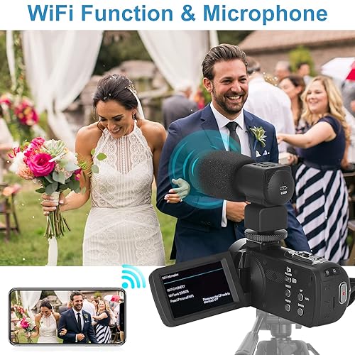 KOMERY Video Camera with Microphone 4K Camcorder Digital Video