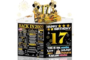 Joycard 17th Birthday Card for Girl Boy, 3D Pop Up Happy Birthday Gift for Daughter Son, Funny 17 Year Old Birthday Decoratio