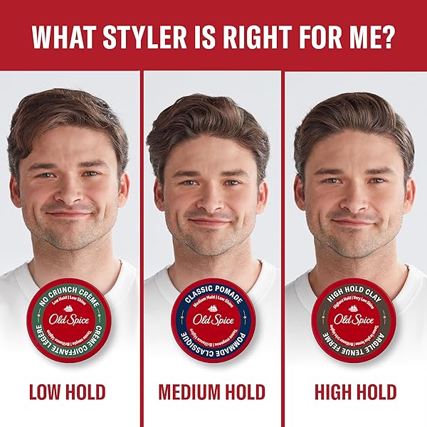 OLD SPICE STAY-IN-PLACE HAIR STYLING PUTTY FOR MEN, HIGH HOLD, VERY LOW SHINE, 2.22 OZ