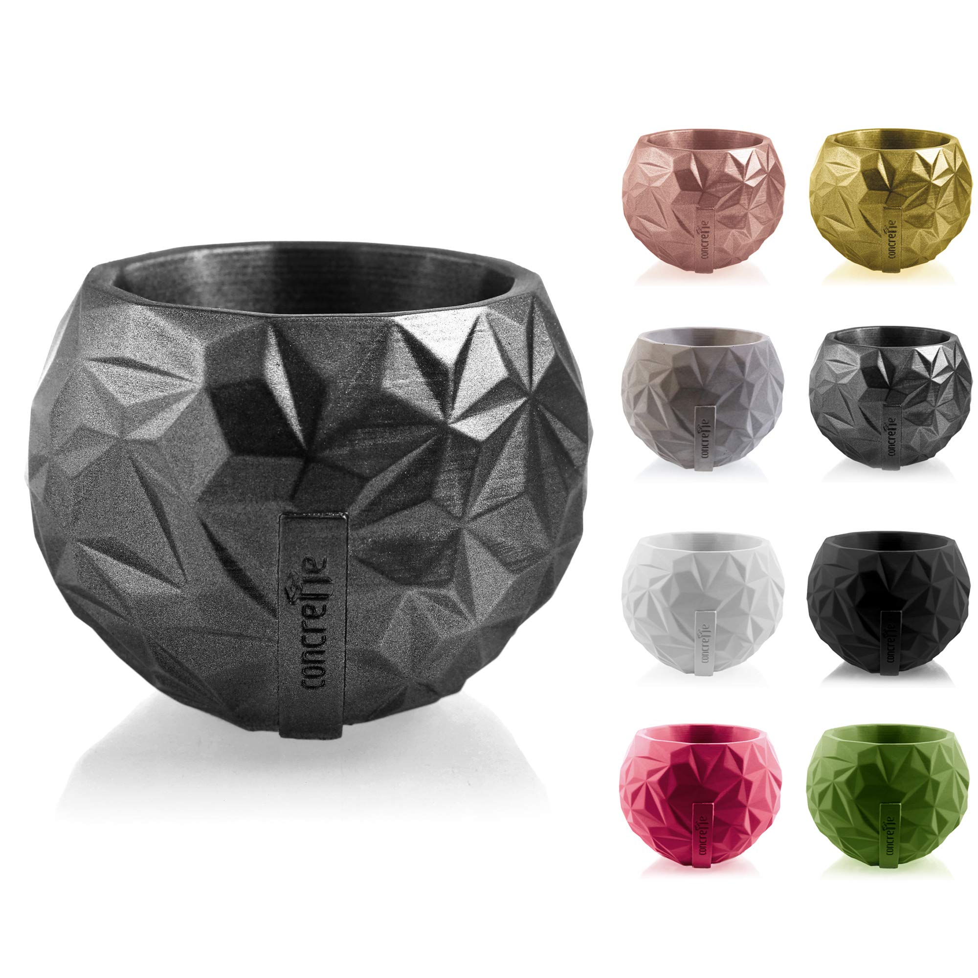 CONCRETTE Flower Pot, Steel, Ø 7,6-13x13x12 cm