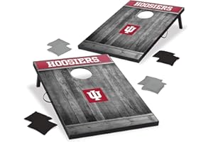 CAA College Cornhole Boards, 2' x 3' Grey MDF Wood Design by Wild Sports - Comes with 8 corn hole bags in team colors, Great for Football Tailgates