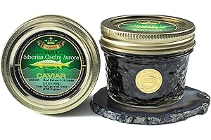 OVERNIGHT SHIPPING - OLMA Siberian Osetra Aurora Black Caviar - Medium Grain Pearls, Superior Grade - 3.5 oz / 100 g