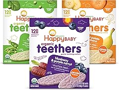 Happy Baby Organics Teether, 3 Flavor Variety Pack, 12 Count (Pack of 3)
