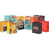 Hallmark Mahogany Gift Bag Assortment (8 Bags: 4 Medium 9", 4 Large 11") for Birthdays, Holidays, Graduations, Bridal Showers