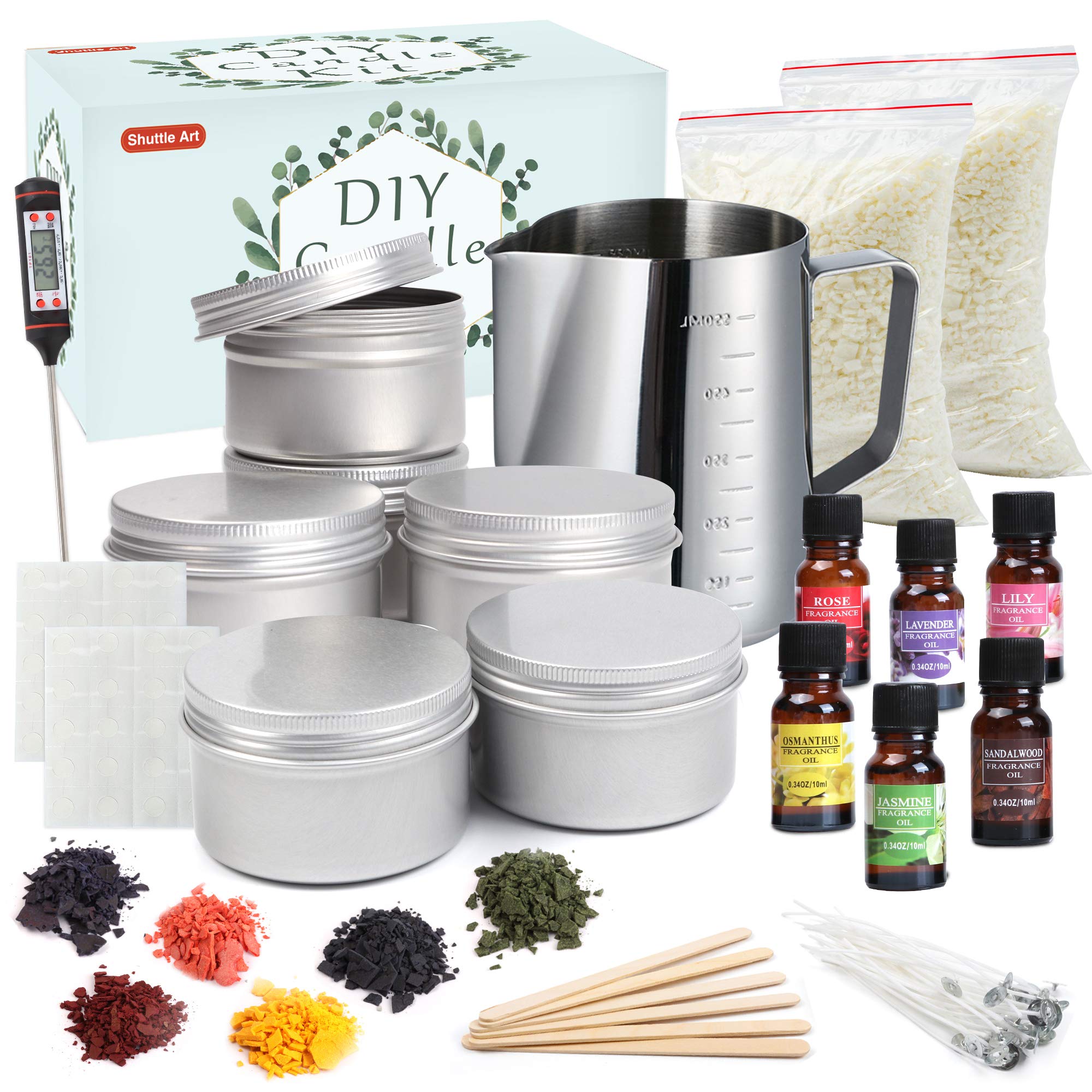 DIY Candle Making Kit For Adults - Complete Beeswax Set With Essential Oils & Dyes