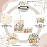 ViEinkaufen Auntie Gifts Canvas Tote Bag with Inner Pocket Makeup Bag Keyring view 6