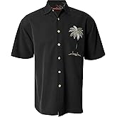Bamboo Cay Mens Short Sleeve Peekaboo Palm Casual Embroidered Woven Shirt