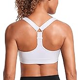 SYROKAN Power On Y Back Sports Bra for Women High Impact Adjustable Padded Wireless Bras