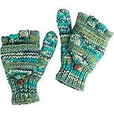 Tribe Azure Fair Trade Gloves Winter Women Warm, Wool Mittens Womens, Convertible mitten, Cable Knit Womens Mittens Fleece