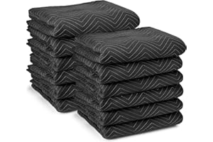 Sure-Max Packing & Moving Blankets - 80" x 72" (35 lb/dz Weight) - Pro Economy - 12 Pack Black Quilted Shipping Furniture Pads