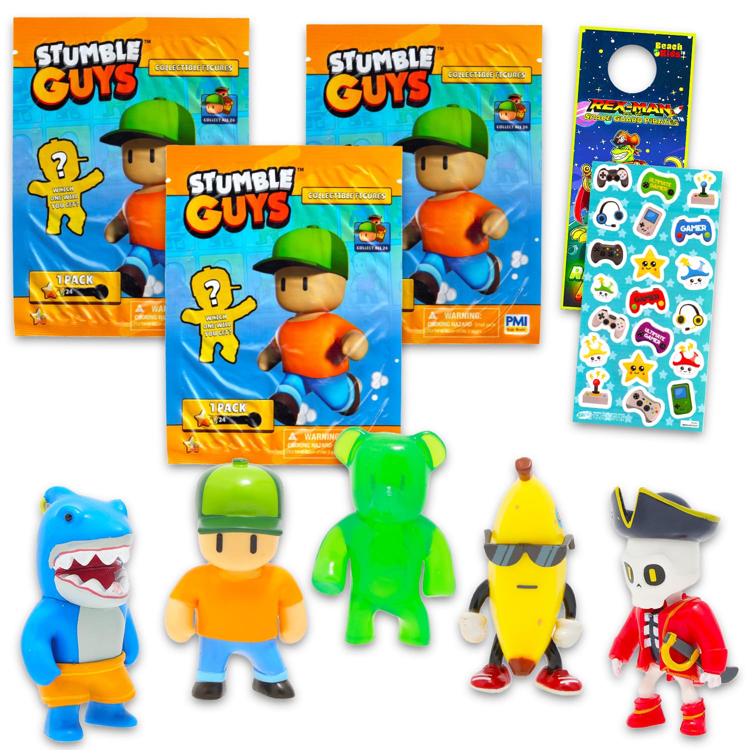 Photo 1 of Officially Licensed Stumble Guys Party Favors Set - 3 Pack Blind Bags Plus More | Stumble Guys Mini Figures for Boys and Girls