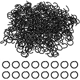 PATIKIL Open Jump Rings, 400 Pcs 8mm Round Ring Charm Loops Connector for Jewelry Making Supplies DIY Craft Keychains Necklaces Earrings, Black