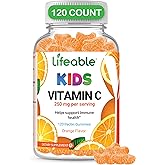 DOCTOR'S FINEST Vitamin C Gummies for Kids - Vegan, GMO Free & Gluten Free - Great Tasting Orange Flavor Pectin Chews - Kids Dietary Supplement - 250 mg of Vitamin C - 120 Jellies [60 Doses]