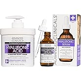 Advanced Clinicals Hyaluronic Acid Moisturizer Body Cream + Hyaluronic Acid Serum 2PC Skin Care Set | Face Serum & Body Lotion Help Diminish Appearance Of Wrinkles, Fine Lines, & Dry Skin, 2PC Bundle