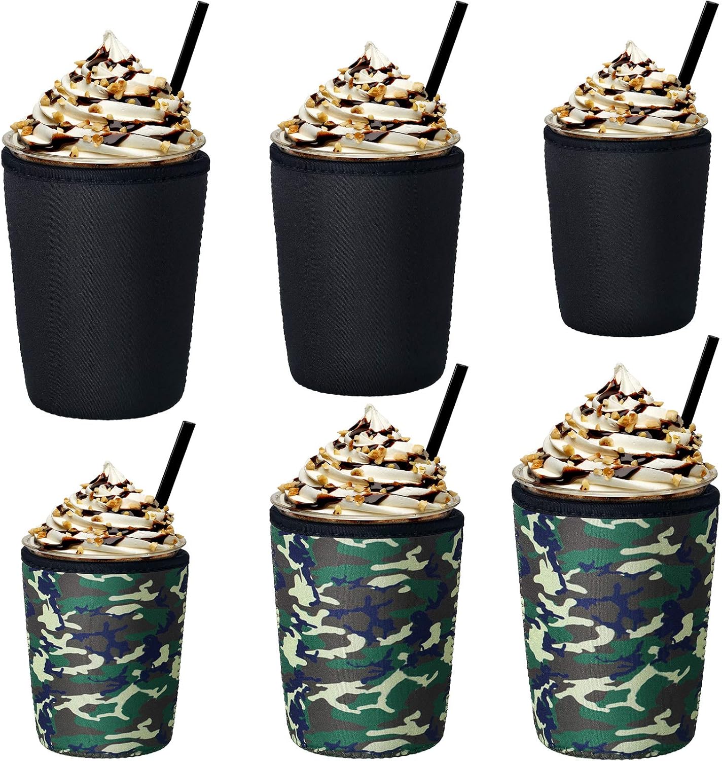 6 Pieces Ice Coffee Sleeve Thermocoolers Neoprene Cold Drink Cup