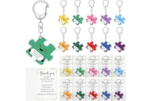 Geelin Bulk Team Puzzle Piece Keychain Christmas Appreciation Gifts for Employee Staff Coworker Teacher Nurse Volunteer