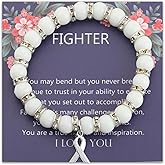 Lung Cancer Awareness Ribbon Beads Bracelet Lung Cancer Awareness Gift For Her