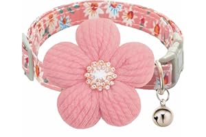 COZIRAE Small Dog Collar with Flower, Puppy Collar for Girl Dog Collars for Small Dogs Cute Dog Collar with Bell, Adjustable Length