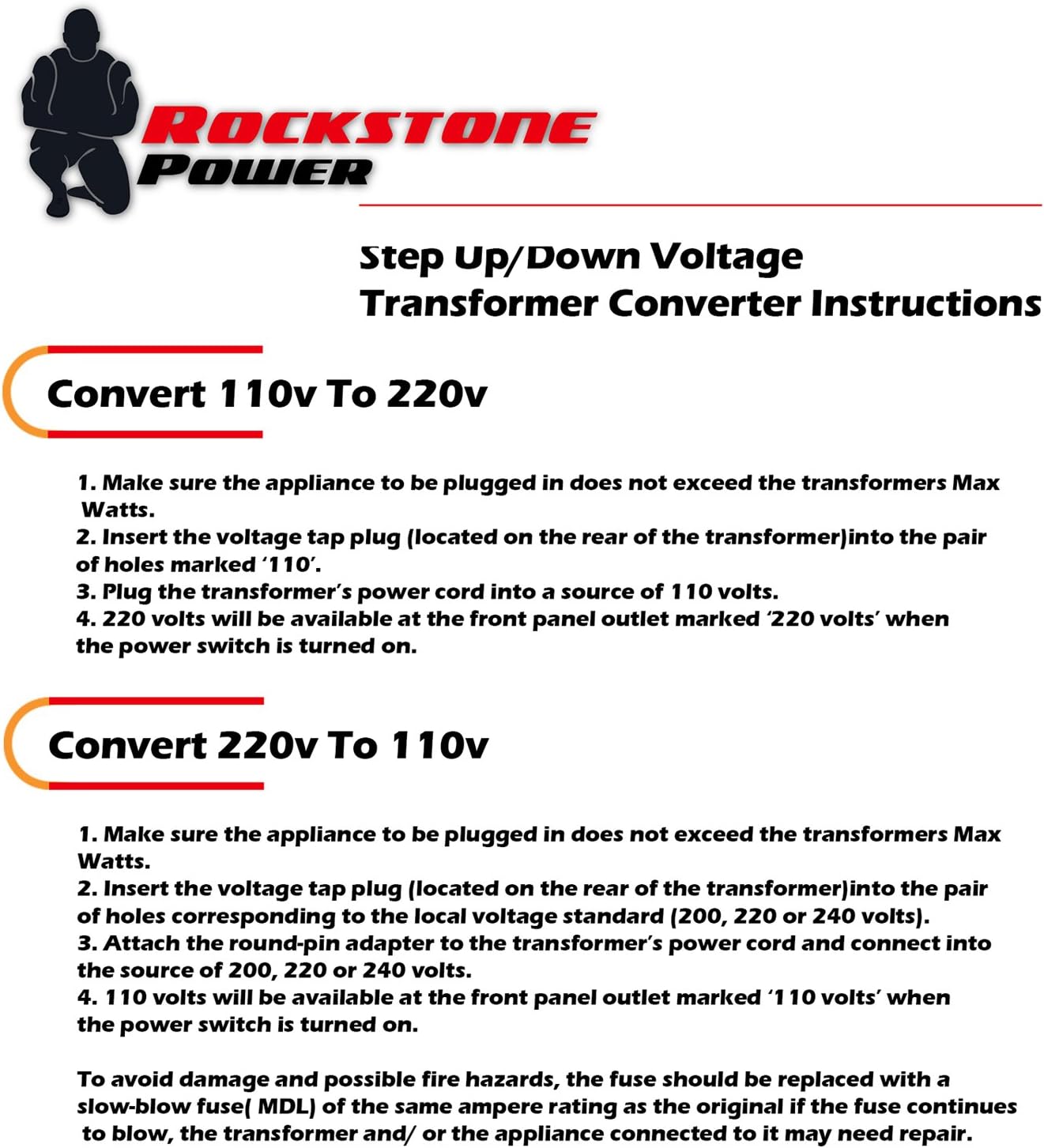 Rockstone Power 3000 Watt Voltage Converter Transformer - Heavy Duty Step Up/Down AC 110V/120V/220V/240V Power Converter - Circuit Breaker Protection – DC 5V USB Port - CE Certified [3-Year Warranty]: Home Audio & Theater