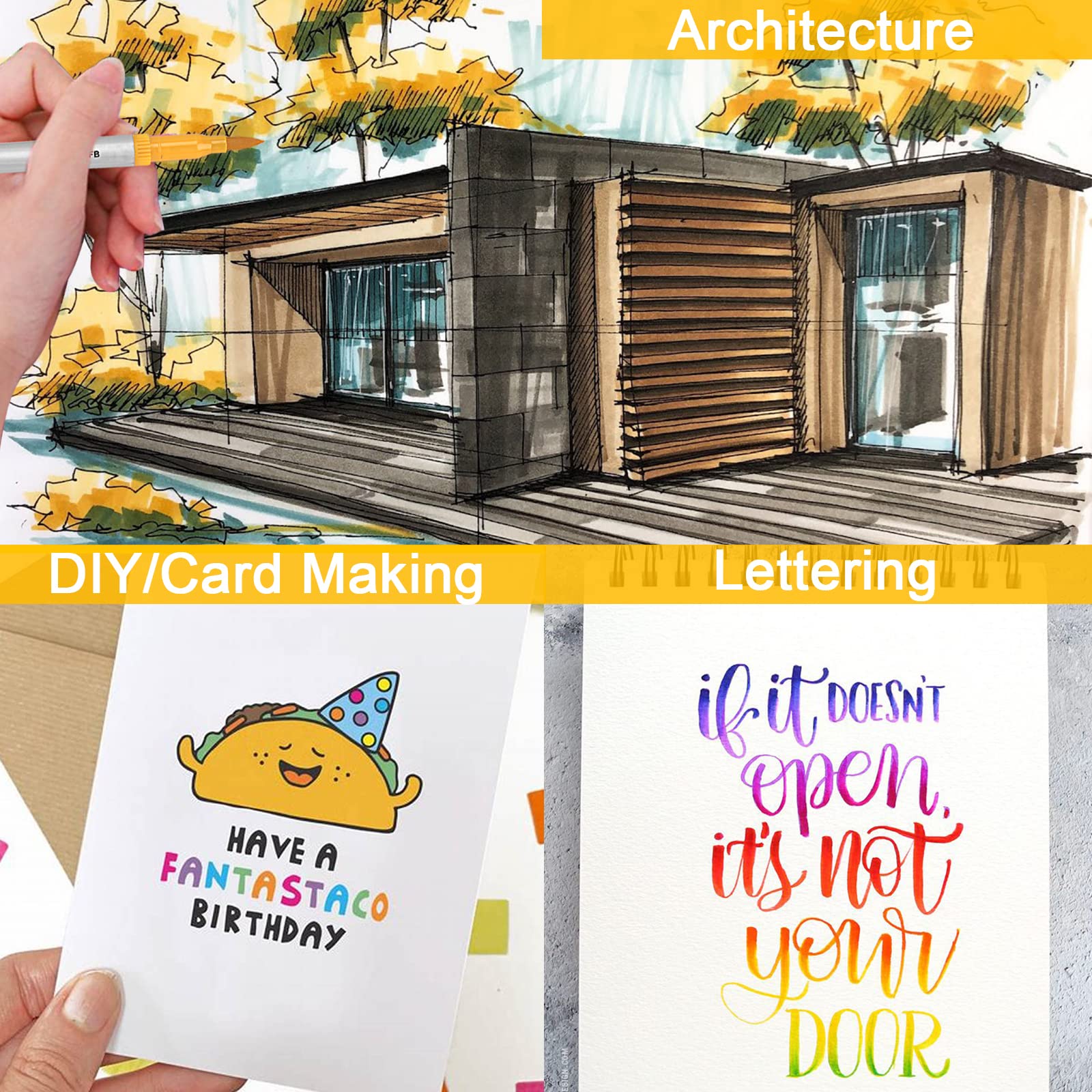 JFSJDF Dual Tip Marker Pens, 12 Colors, Fine & Brush Tips, Coloring, Drawing, Artistic Activities for Adults