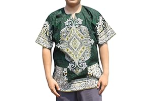 RaanPahMuang Dashiki Shirt Radiant Colors Casual Paisley Intricate Aum Print