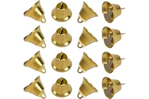 Azure Zone, 72 Pack Mini Gold Jingle Bells Liberty Brass Bell for DIY Craft Christmas Favor Decoration