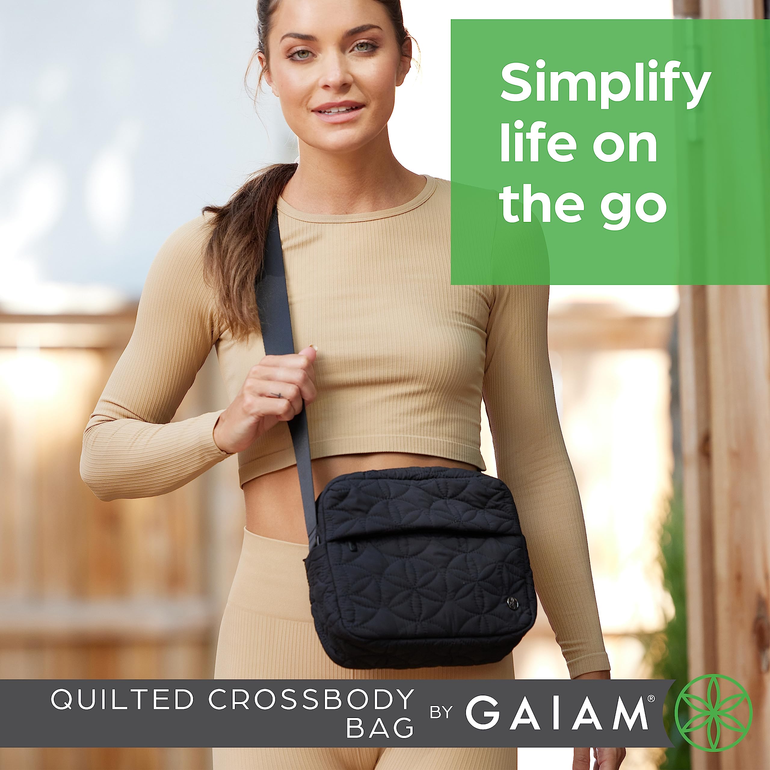 Gaiam Quilted Crossbody Bag
