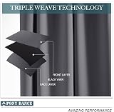 PONY DANCE French Door Curtain Thermal Blackout 26x80 Grey No-Drill view 5