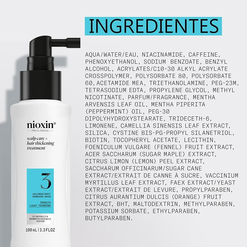 - Sistema 3 - Sérum Densificante Leave-In para Cabelo Ligeiramente Enfraquecido, Ligeiramente Enfraquecido e Danificado - Com Biotina e Niacinamida (100ml)