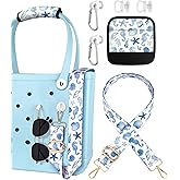 Toykee Bag Strap Crossbody for Bogg Bag Accessories - Charms Shoulder Strap Neoprene Luggage Handle Wrap for Suitcase & 2 Key Holders Seahorse