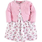 Luvable Friends baby-girls Dress and Cardigan