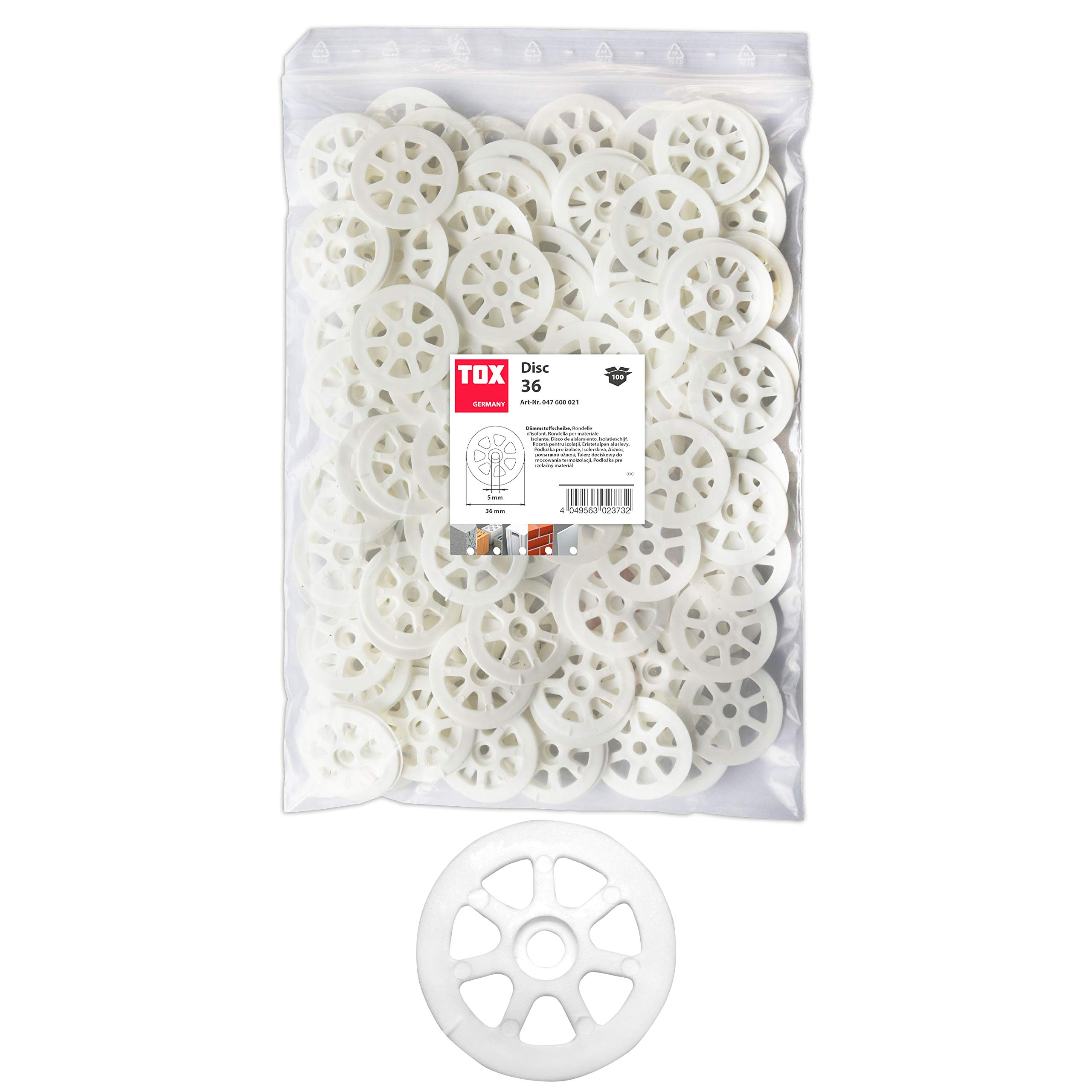 TOX Insulating Washer Disc 36 mm, 100 Pieces, 047600021