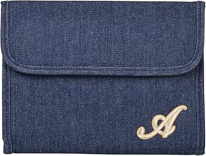 Amazon 母子手帳ケース イニシャル デニム地 母子手帳 ジャバラ 二人用 診察券 お薬手帳 通帳 A 母子手帳ケース ベビー マタニティ 通販