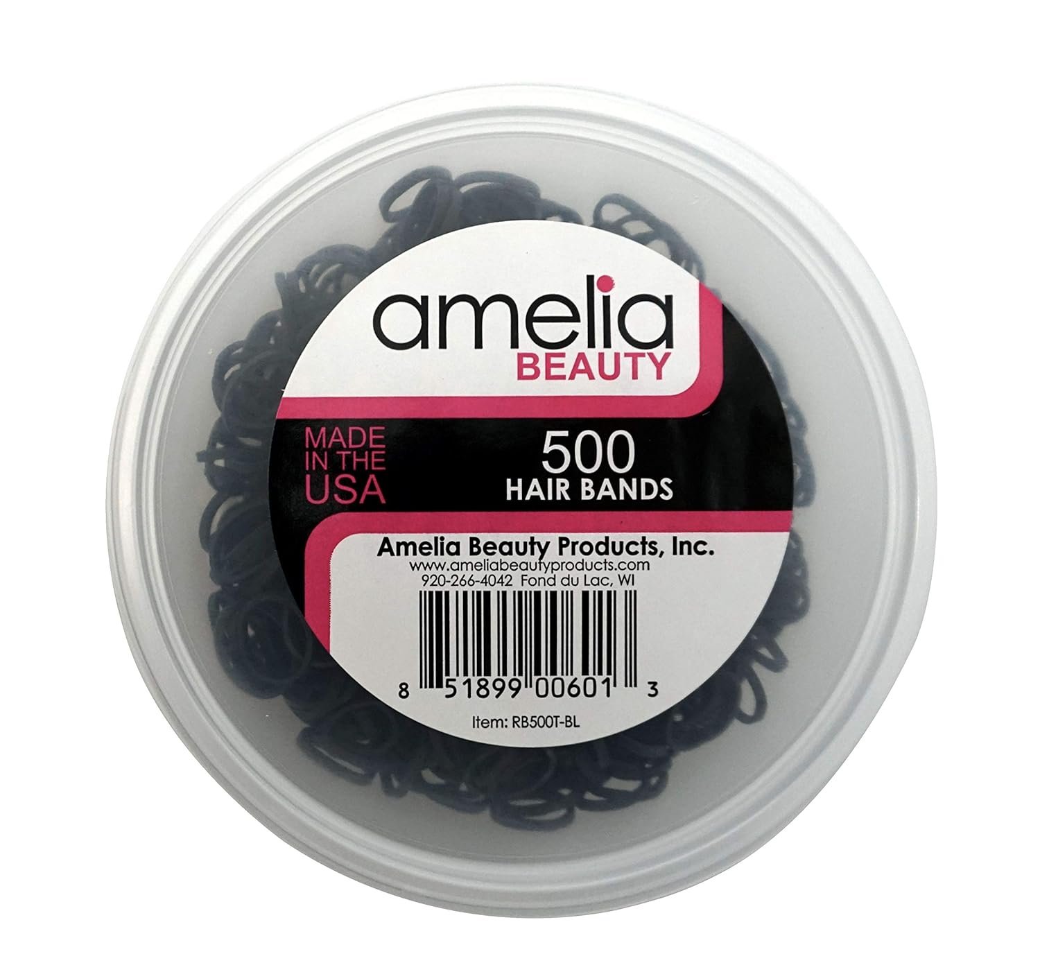 500 Count Rubber Bands in Re-closable Container for Ponytails and Braids (Black): Beauty