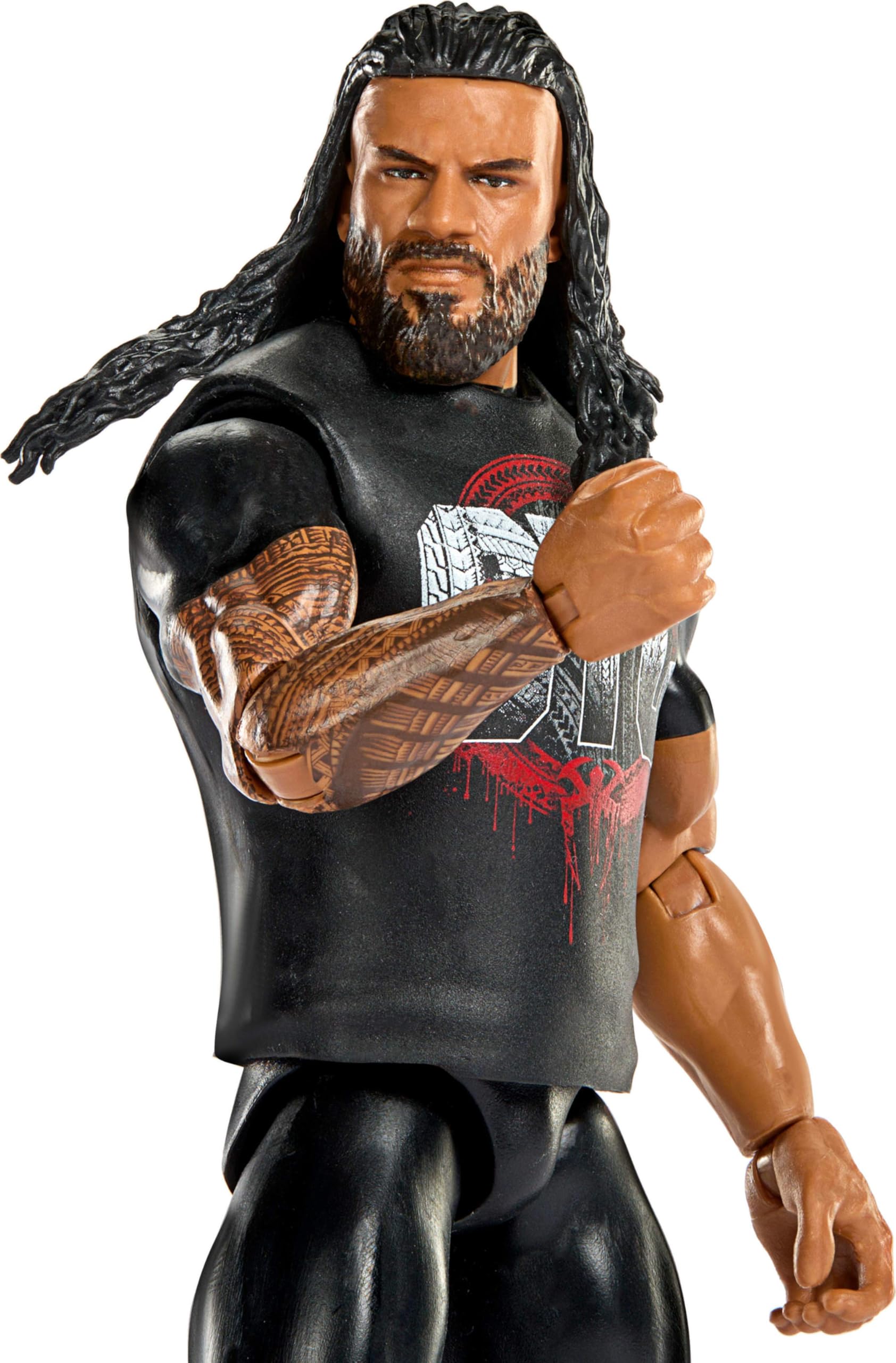 Mattel WWE Roman Reigns Action Figure, Main Event Series #160, 6-inch Collectible Superstar with 14 Articulation Points & Life-Like Look