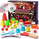 Magic Kit for Kids, 98 Magic Tricks Set for Kids with Magic Wand, Manual and Videos, Magic Set Toys Board Game Gifts for 6 7 8 9 10 11 12 Years Old Boys Girls Beginner Christmas Birthday Parties