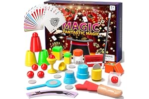 XELABRION Magic Kit for Kids, 98 Magic Tricks Set for Kids with Magic Wand, Manual and Videos, Magic Set Toys Board Game Gifts for 6 7 8 9 10 11 12 Years Old Boys Girls Beginner Christmas Birthday Parties