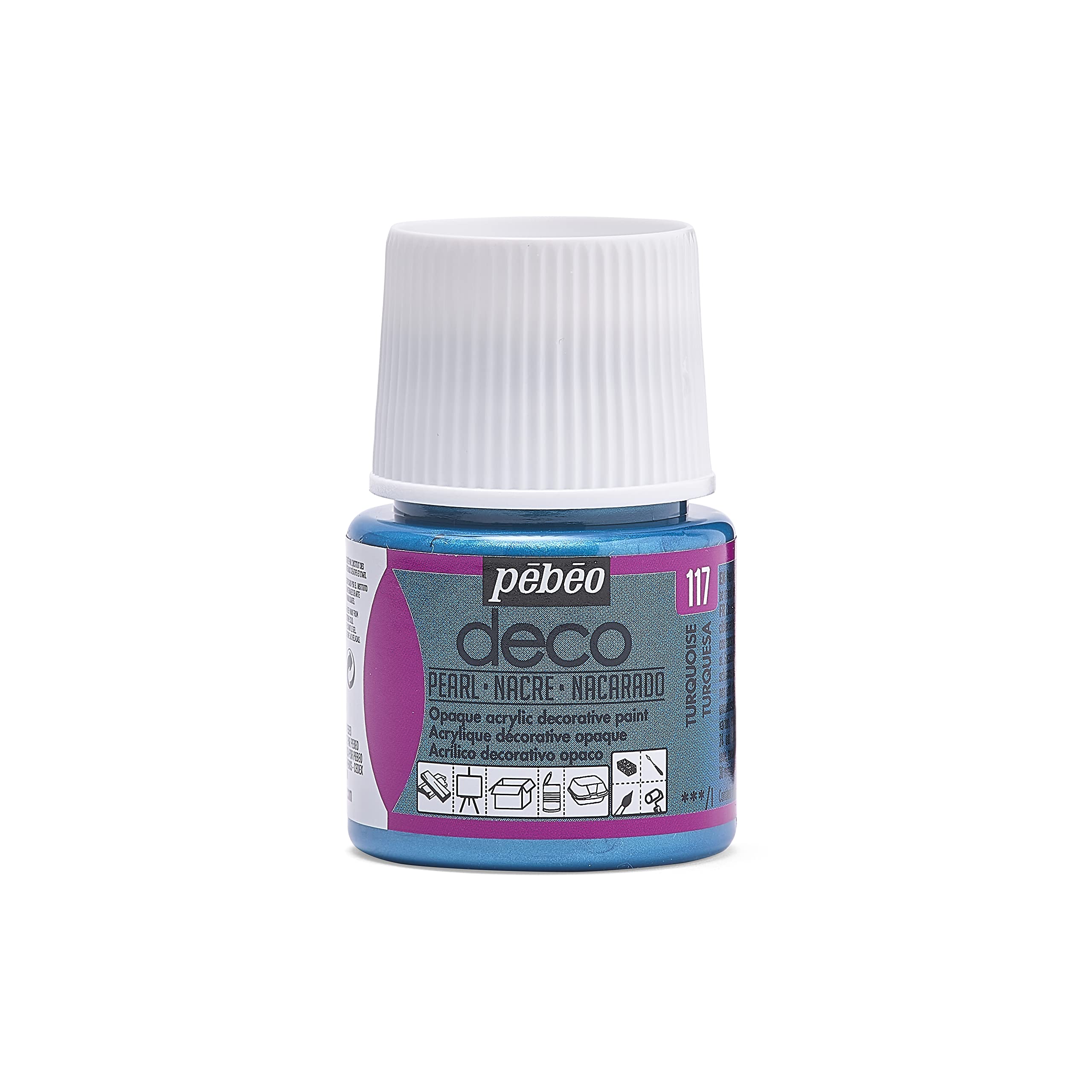 Pebeo 45ml Deco Pearl, Acrylic, Turquoise, 7 x 4.5 x 4.5 cm